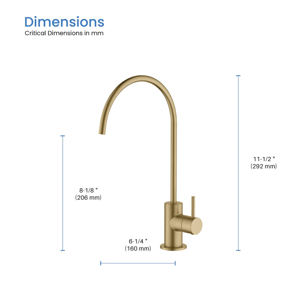 Casa Fixtures Halo Solid Brass Water Filtration Faucet – CFF‑501 Series for RO & Under-Sink Systems