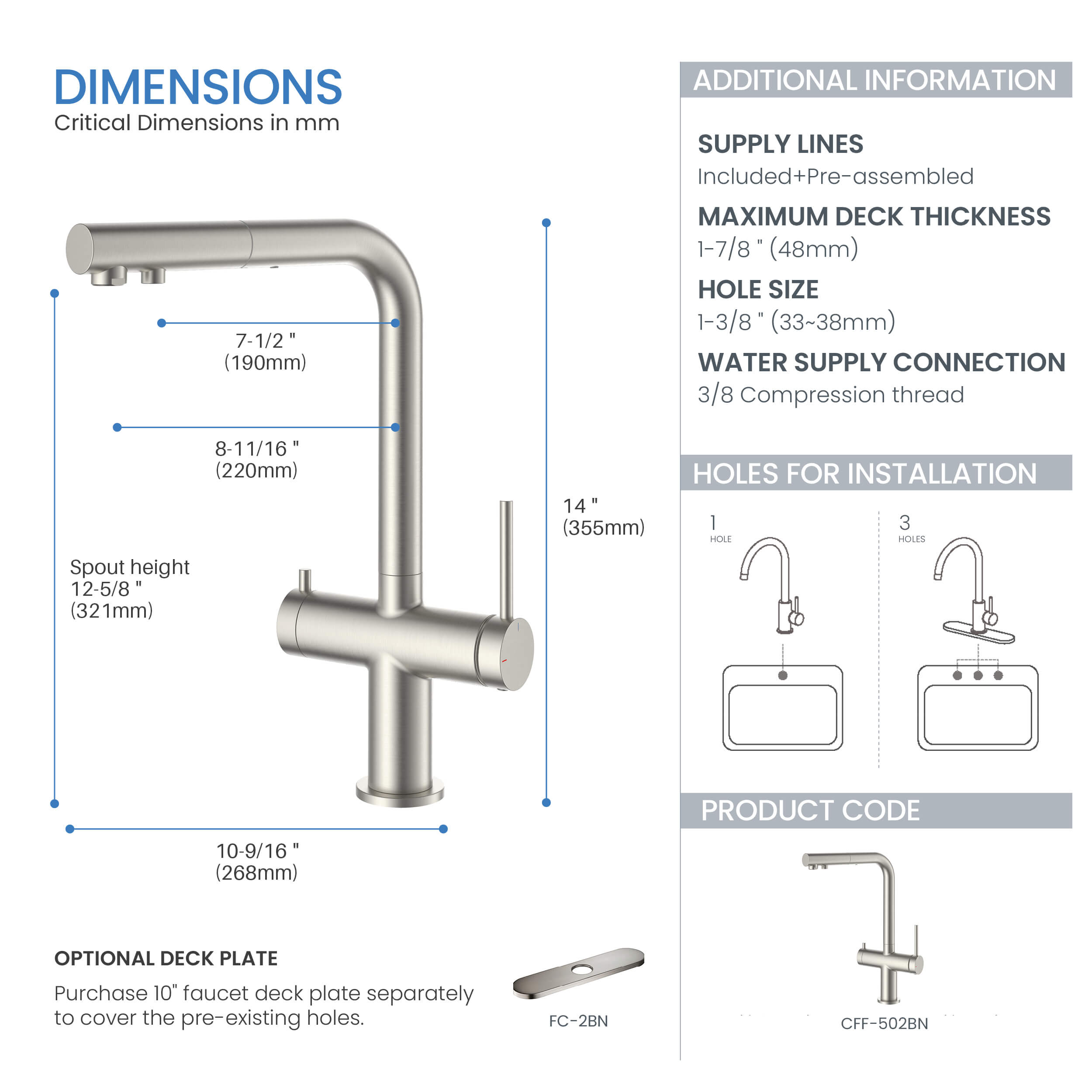 Halo 2-in-1 Pull Out Kitchen Filtration Faucet