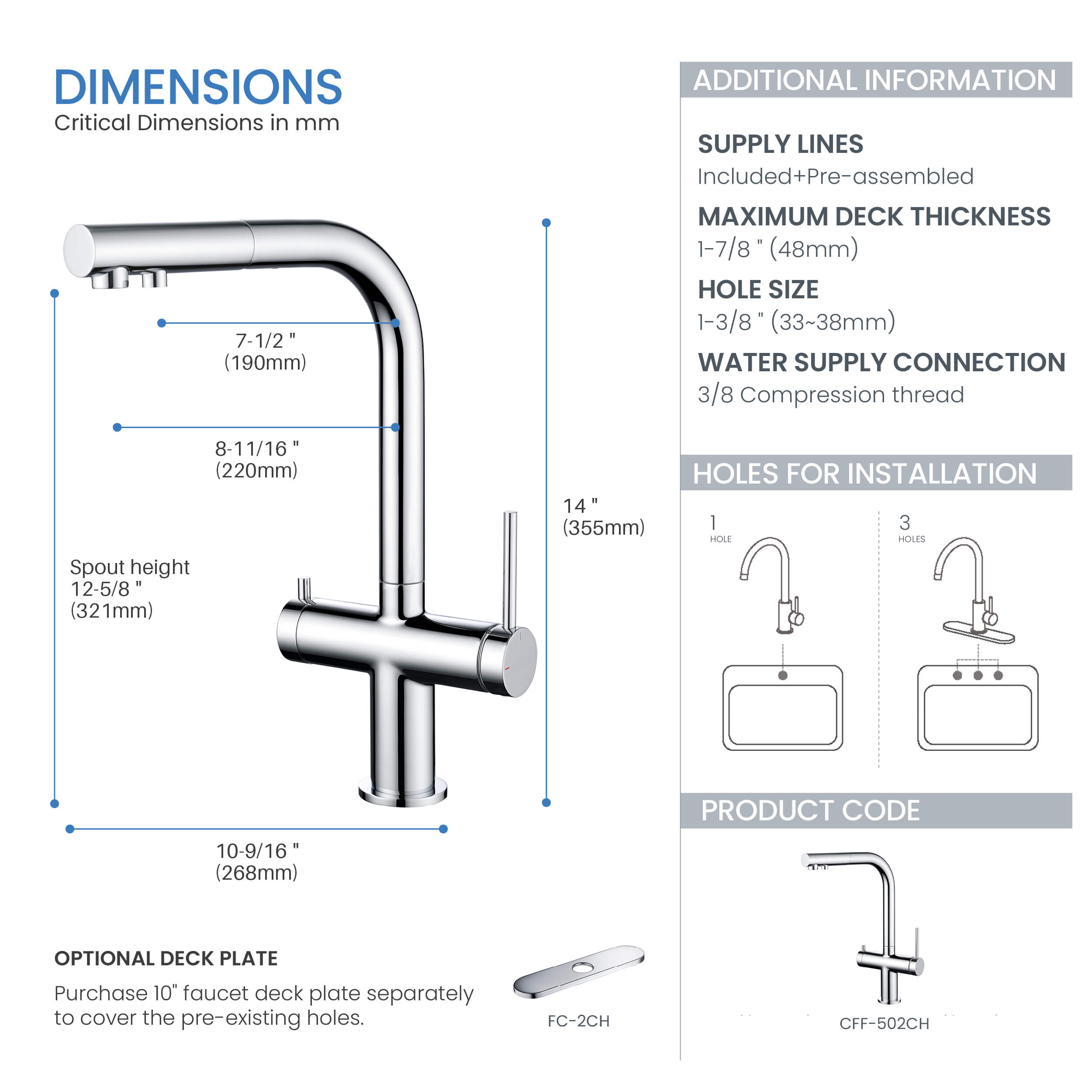 Halo 2-in-1 Pull Out Kitchen Filtration Faucet