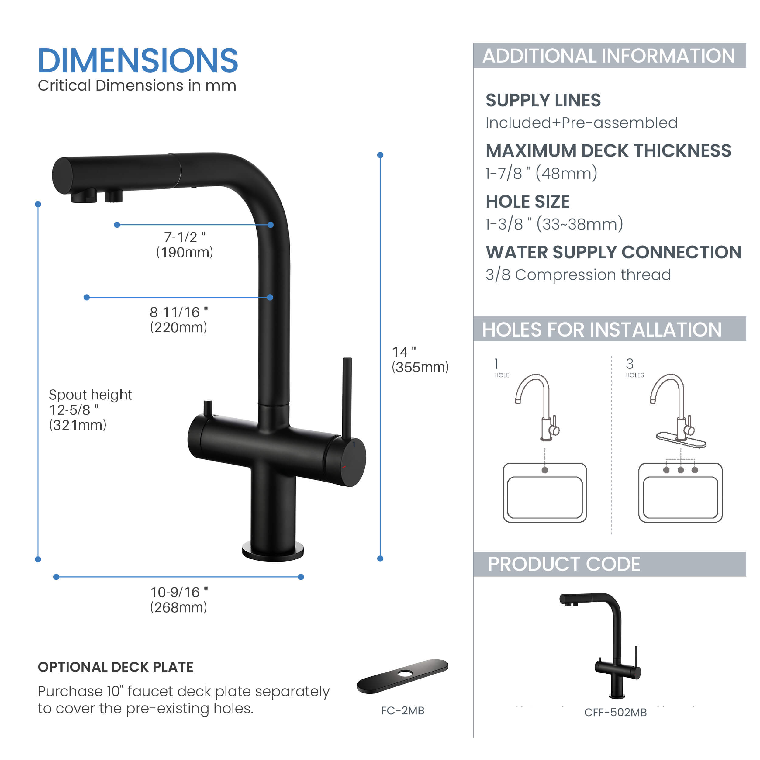 Halo 2-in-1 Pull Out Kitchen Filtration Faucet