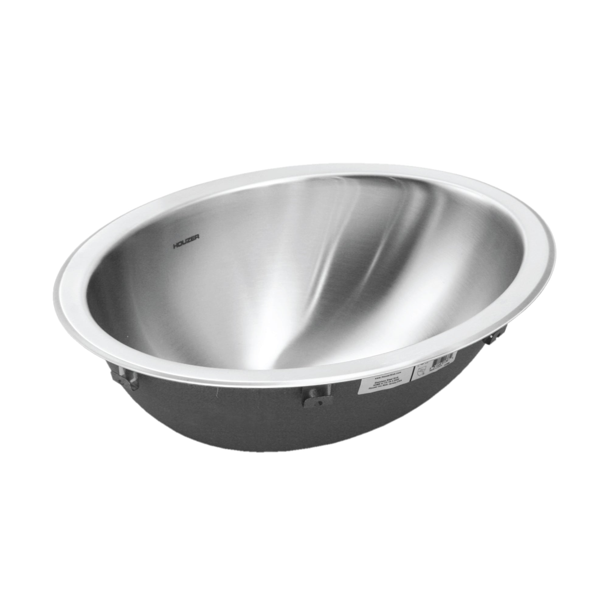 Houzer Opus 18" Stainless Steel Drop-in Topmount Oval Bathroom Sink without Overflow