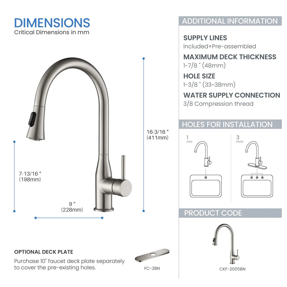 Mesa Single Handle Pull Down Kitchen Sink Faucet