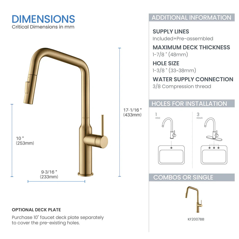 Tampa Single Handle Pull Down Kitchen Sink Faucet