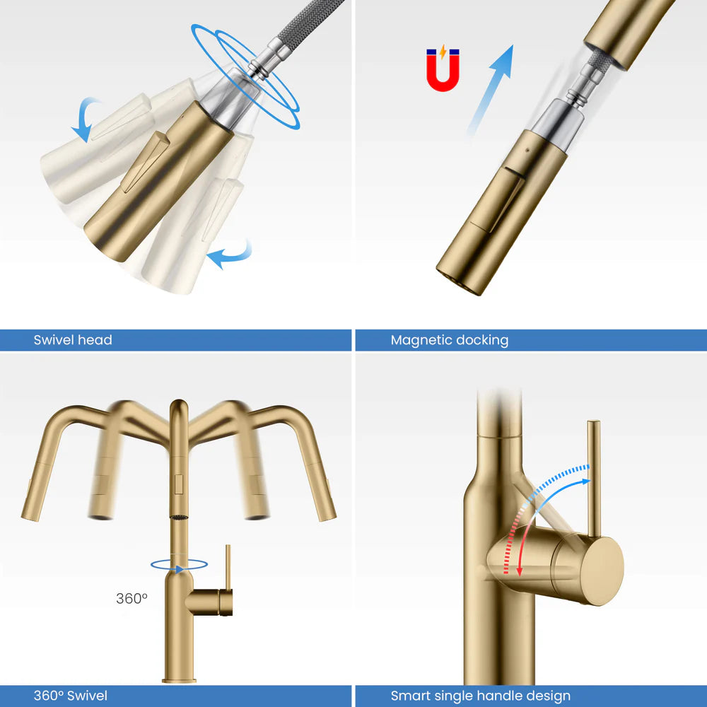 Tampa Single Handle Pull Down Kitchen Sink Faucet
