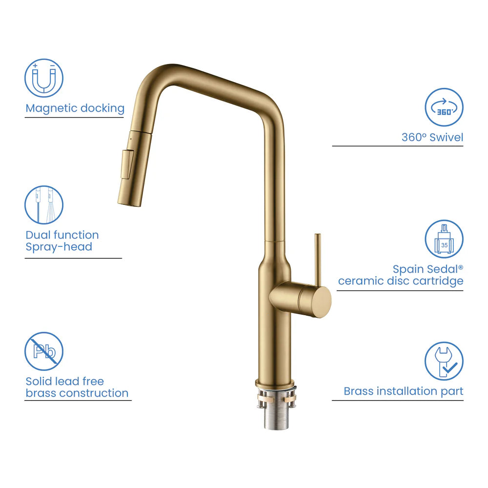 Tampa Single Handle Pull Down Kitchen Sink Faucet