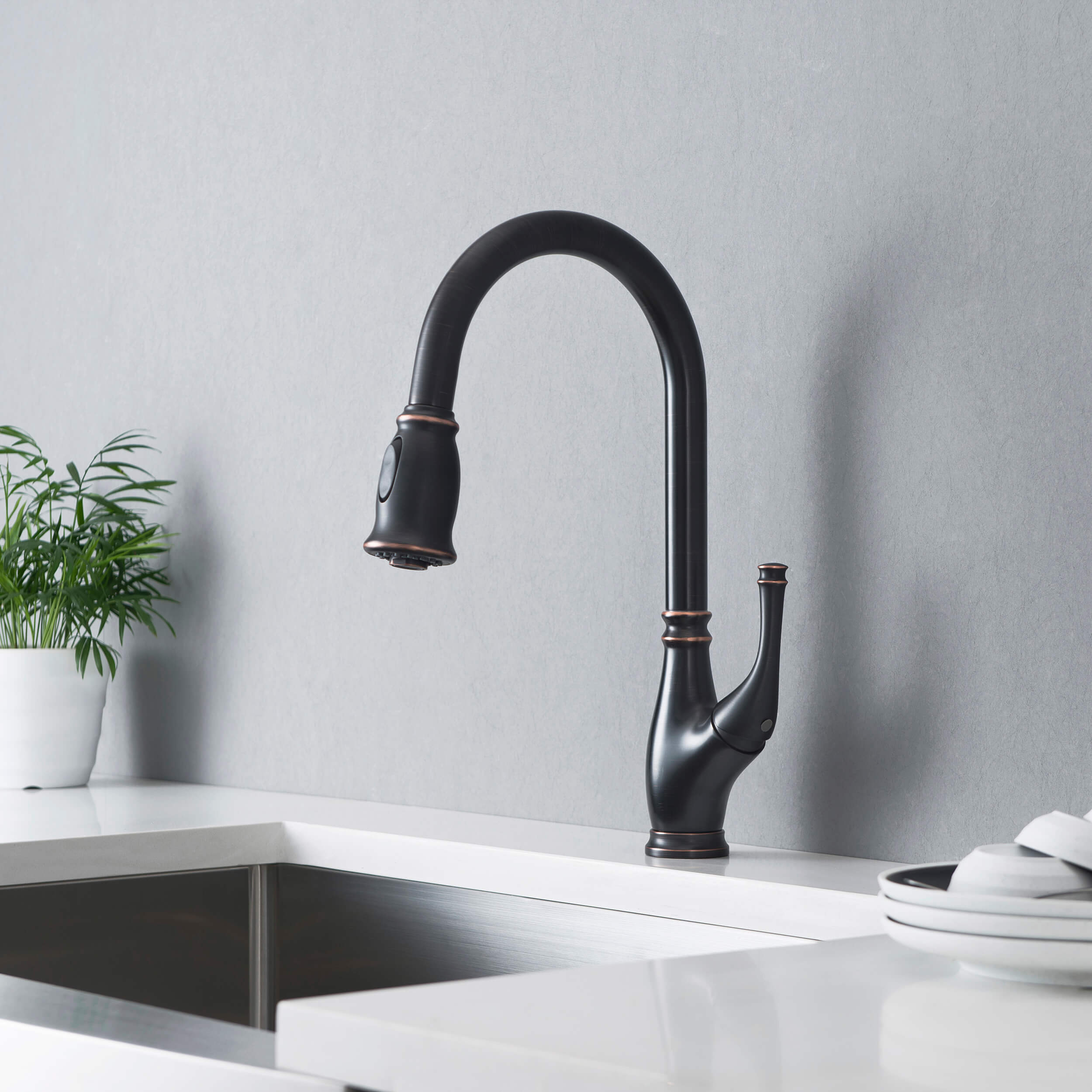Omaha Single Handle Pull Down Kitchen Sink Faucet