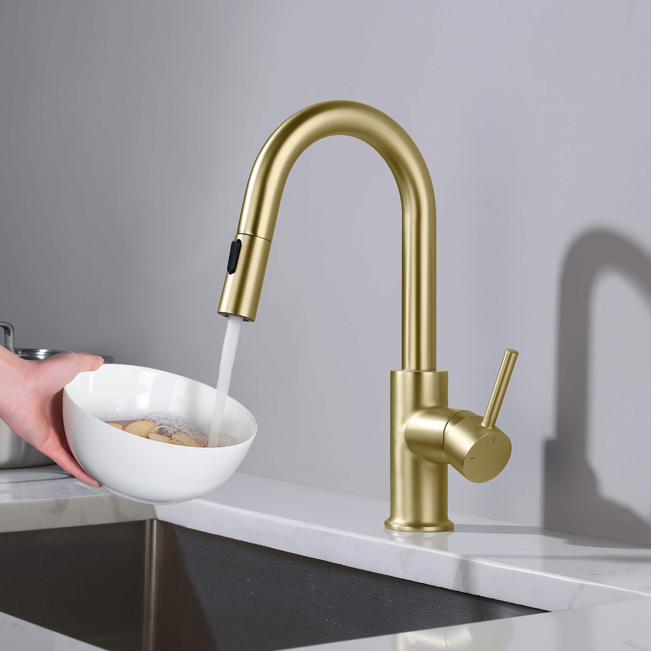 Halo Single Handle Pull Down Kitchen & Bar Sink Faucet