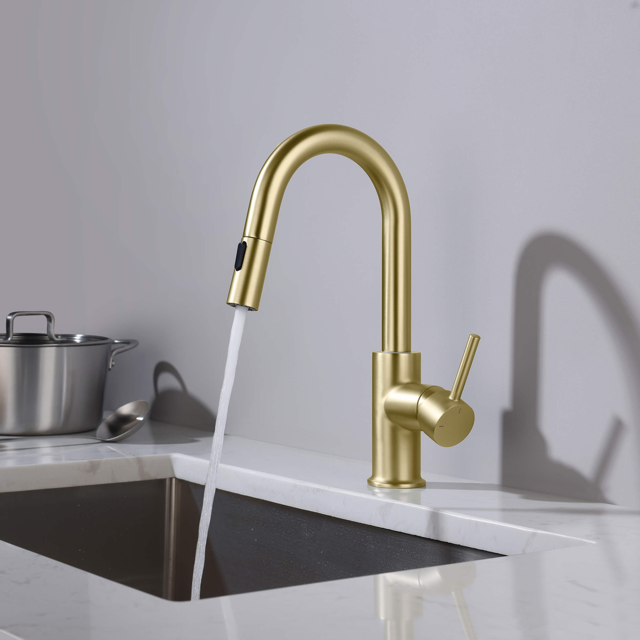 Halo Single Handle Pull Down Kitchen & Bar Sink Faucet