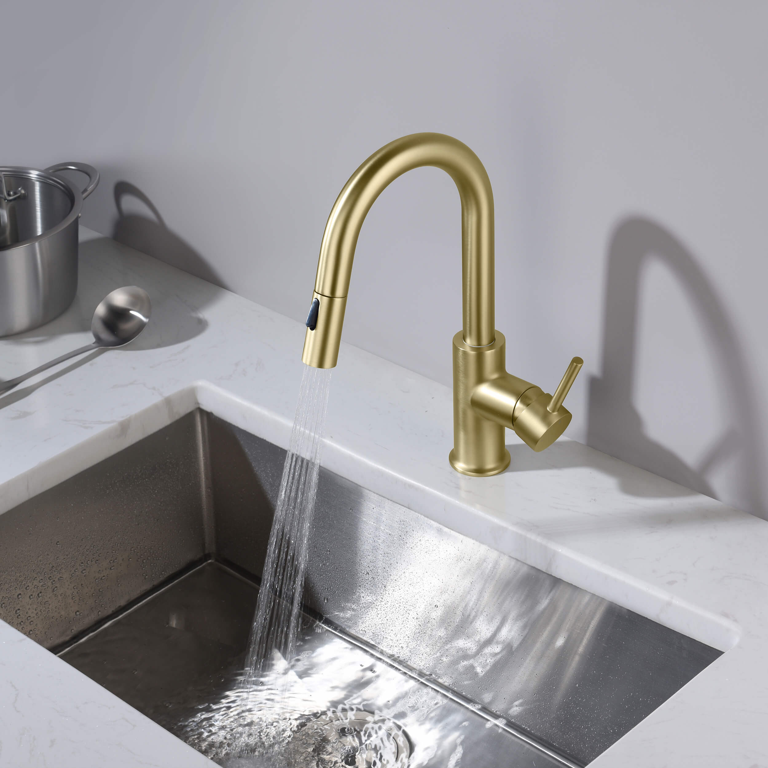 Halo Single Handle Pull Down Kitchen & Bar Sink Faucet