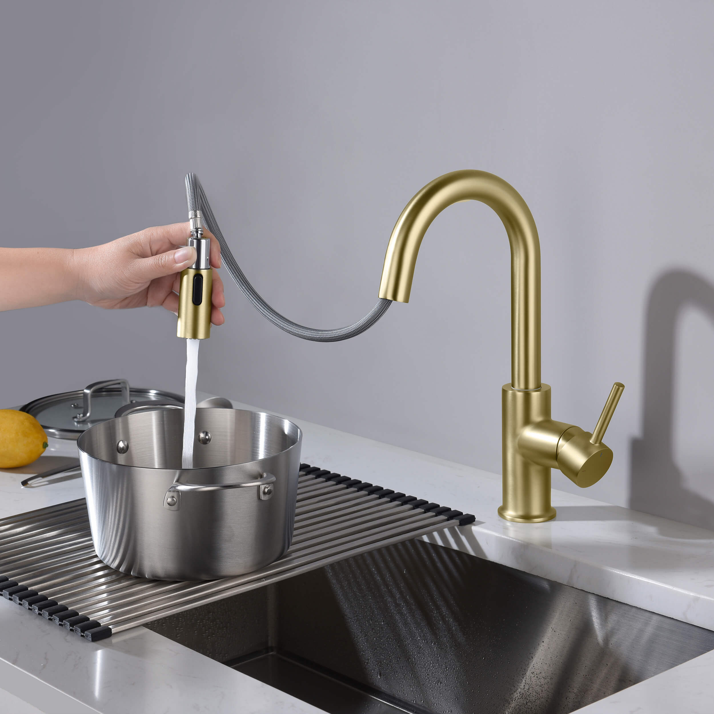Halo Single Handle Pull Down Kitchen & Bar Sink Faucet