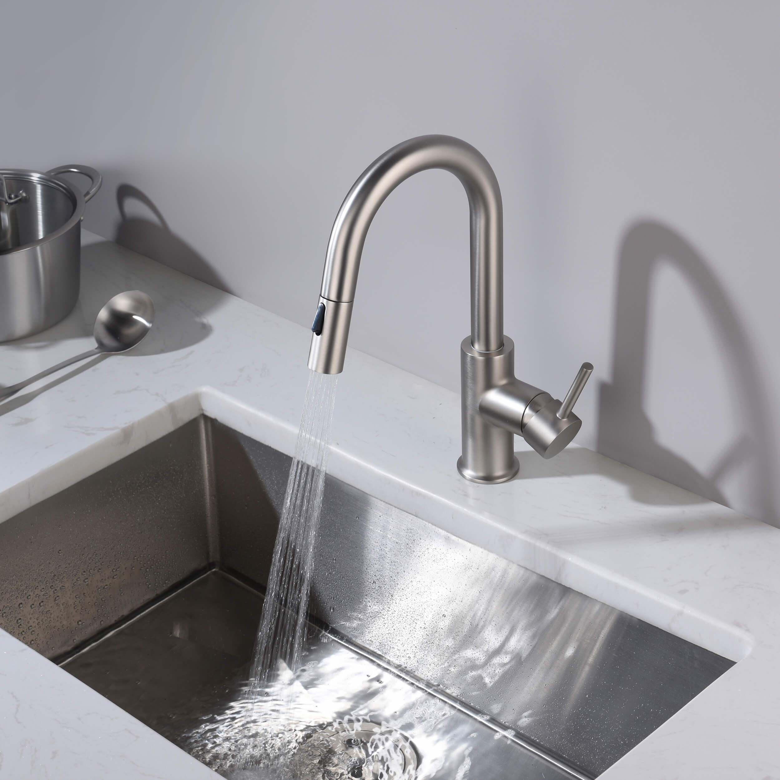 Halo Single Handle Pull Down Kitchen & Bar Sink Faucet