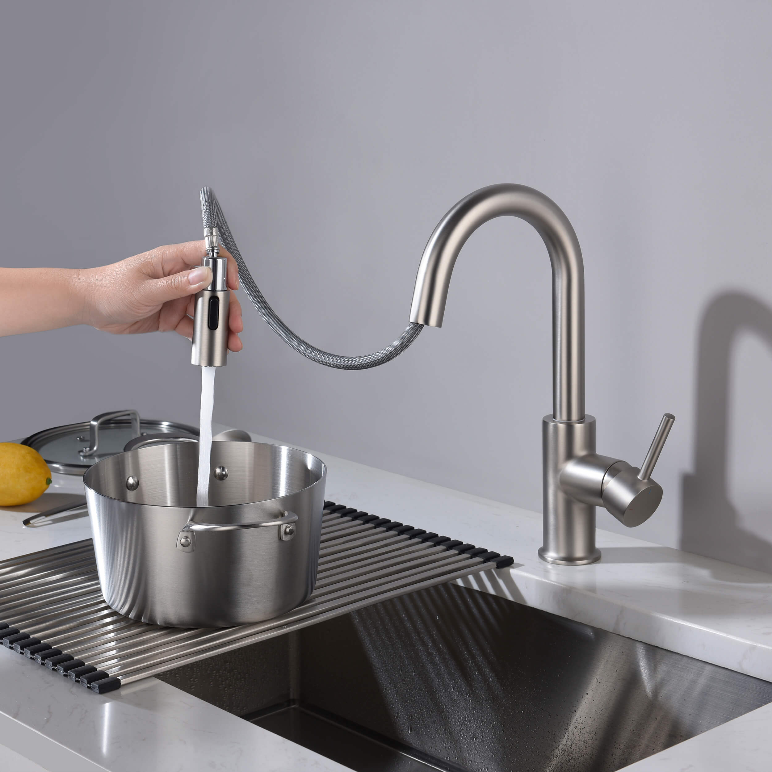 Halo Single Handle Pull Down Kitchen & Bar Sink Faucet