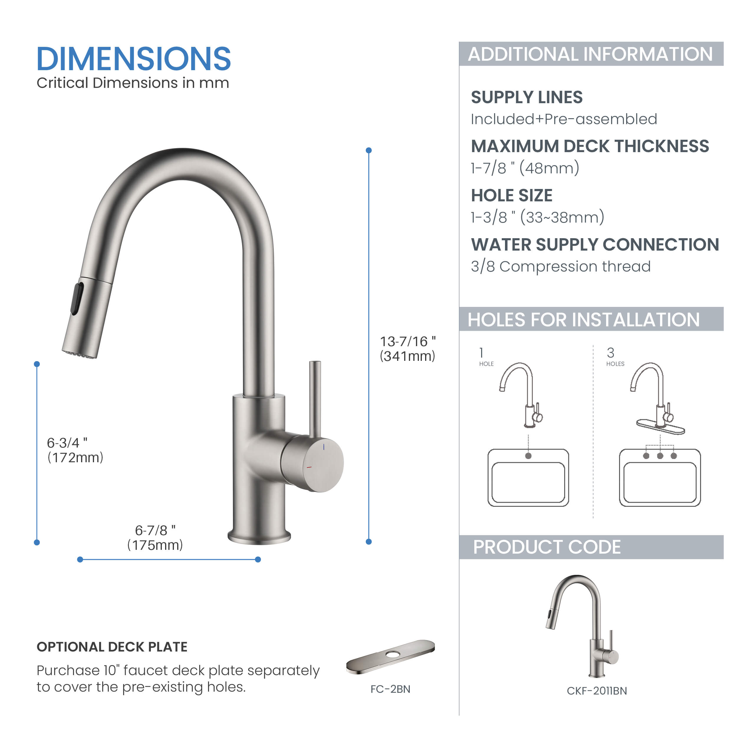 Halo Single Handle Pull Down Kitchen & Bar Sink Faucet