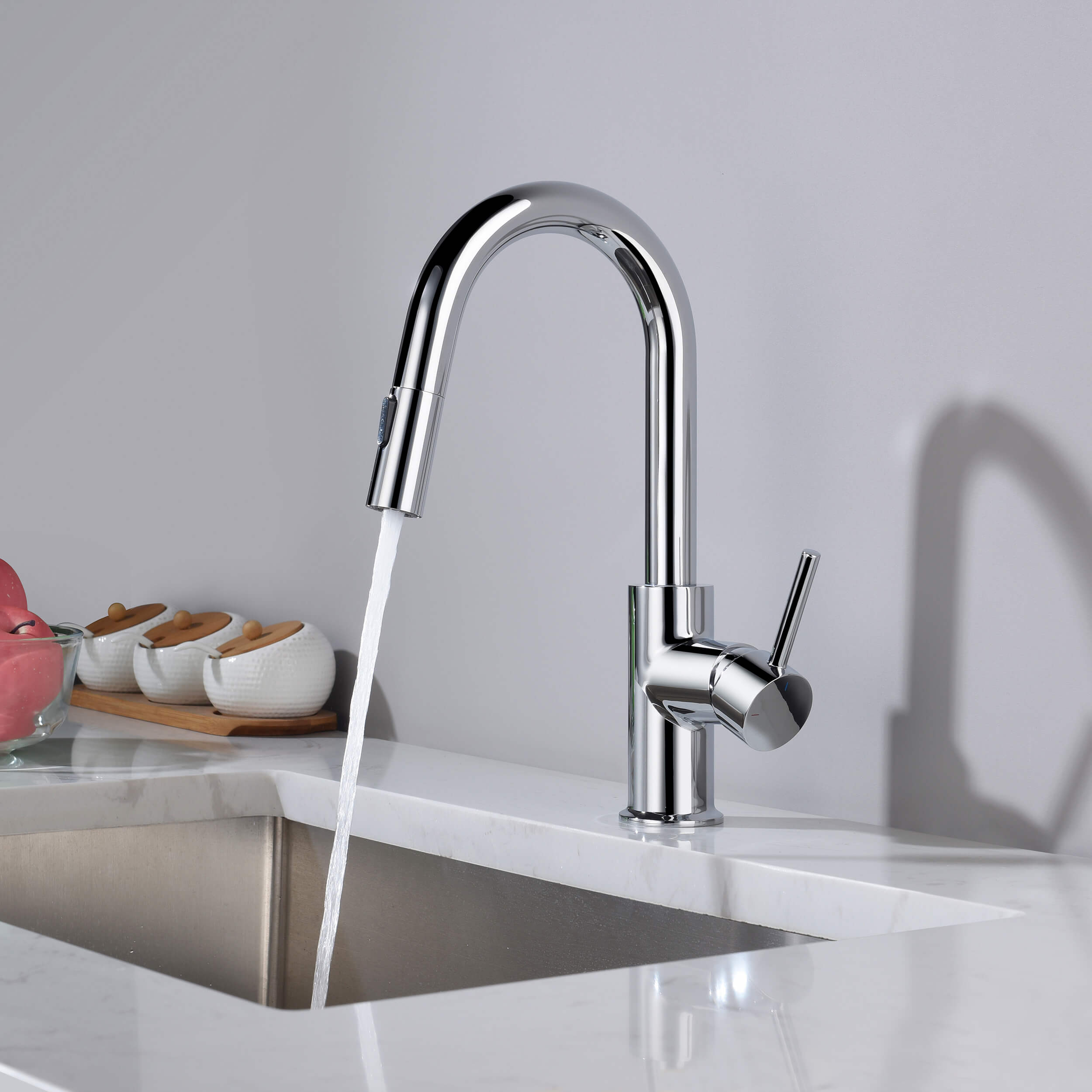 Halo Single Handle Pull Down Kitchen & Bar Sink Faucet
