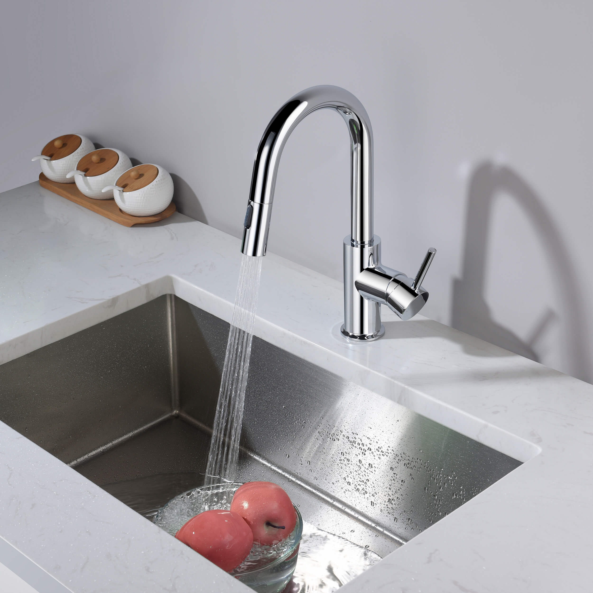 Halo Single Handle Pull Down Kitchen & Bar Sink Faucet