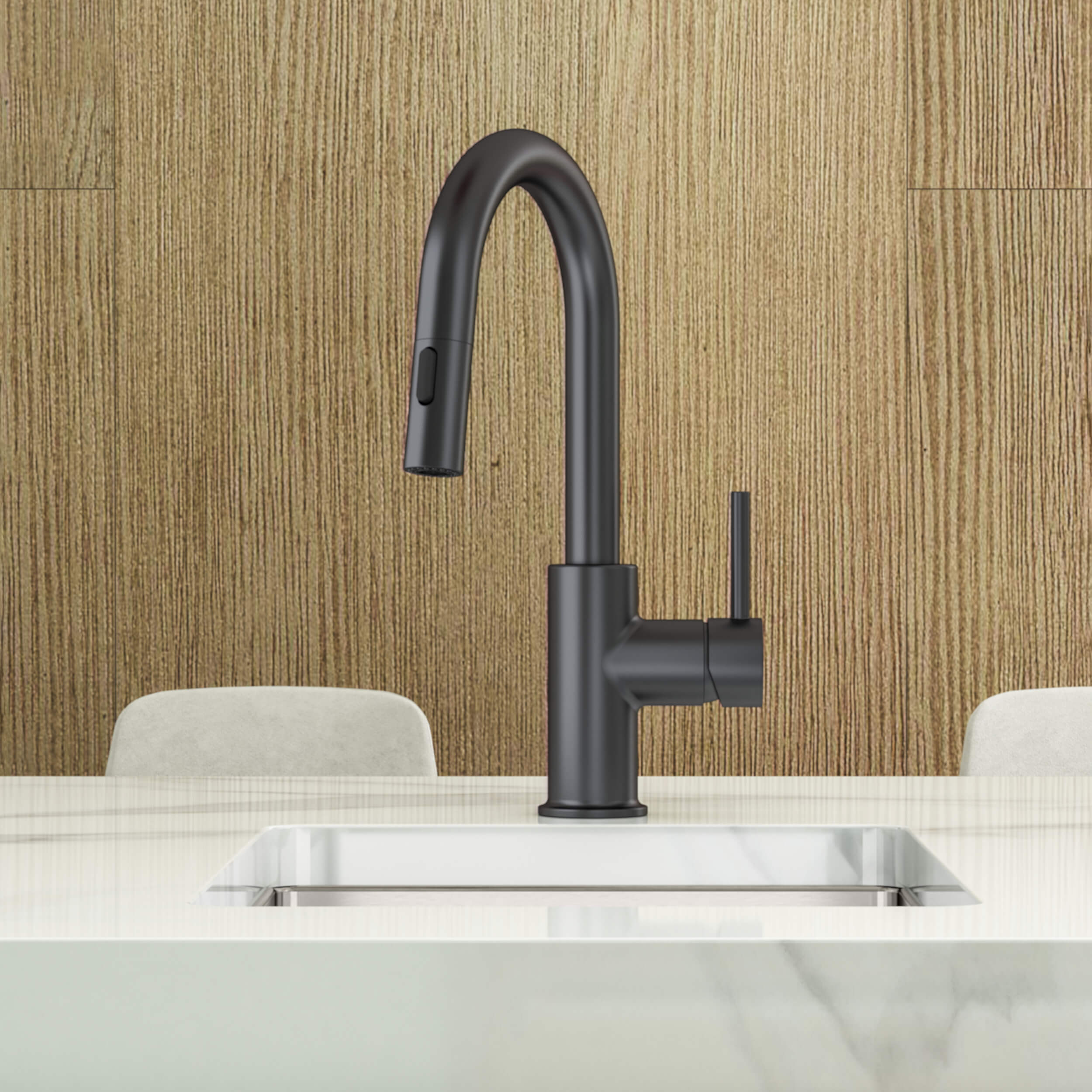 Halo Single Handle Pull Down Kitchen & Bar Sink Faucet