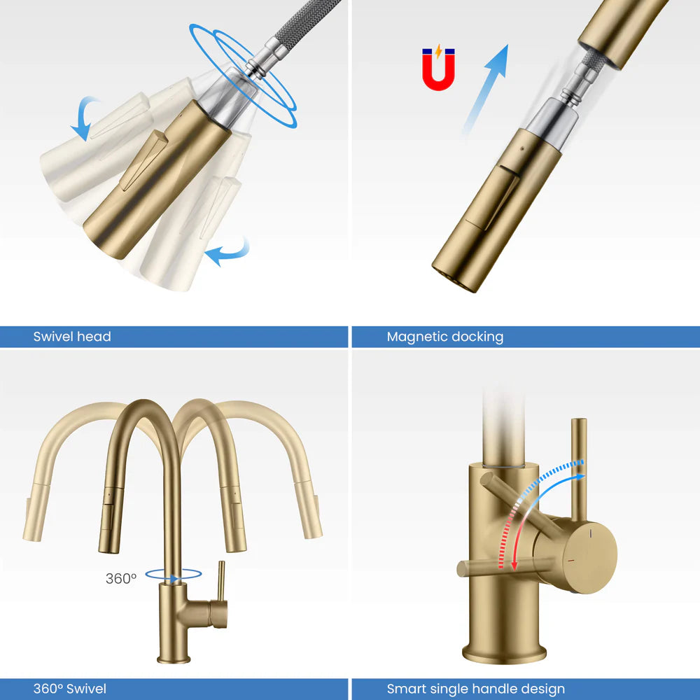 Halo Single Handle Pull Down Kitchen Faucet