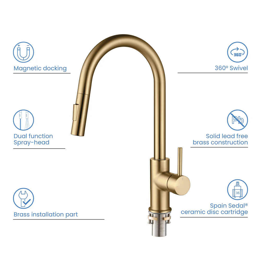 Halo Single Handle Pull Down Kitchen Faucet