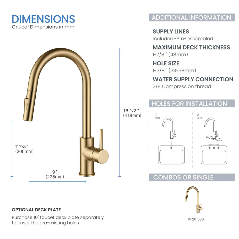 Halo Single Handle Pull Down Kitchen Faucet