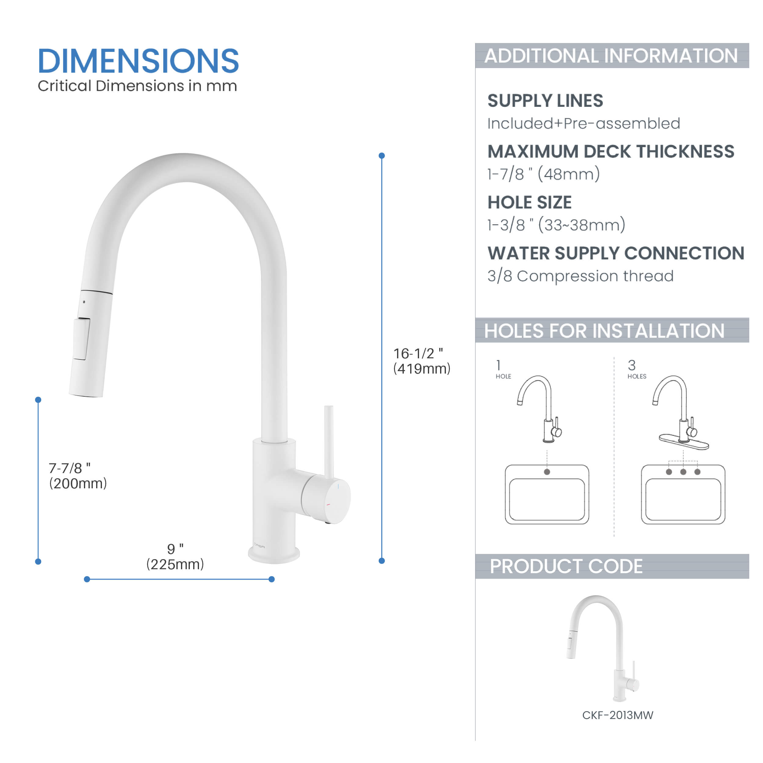 Halo Single Handle Pull Down Kitchen Faucet