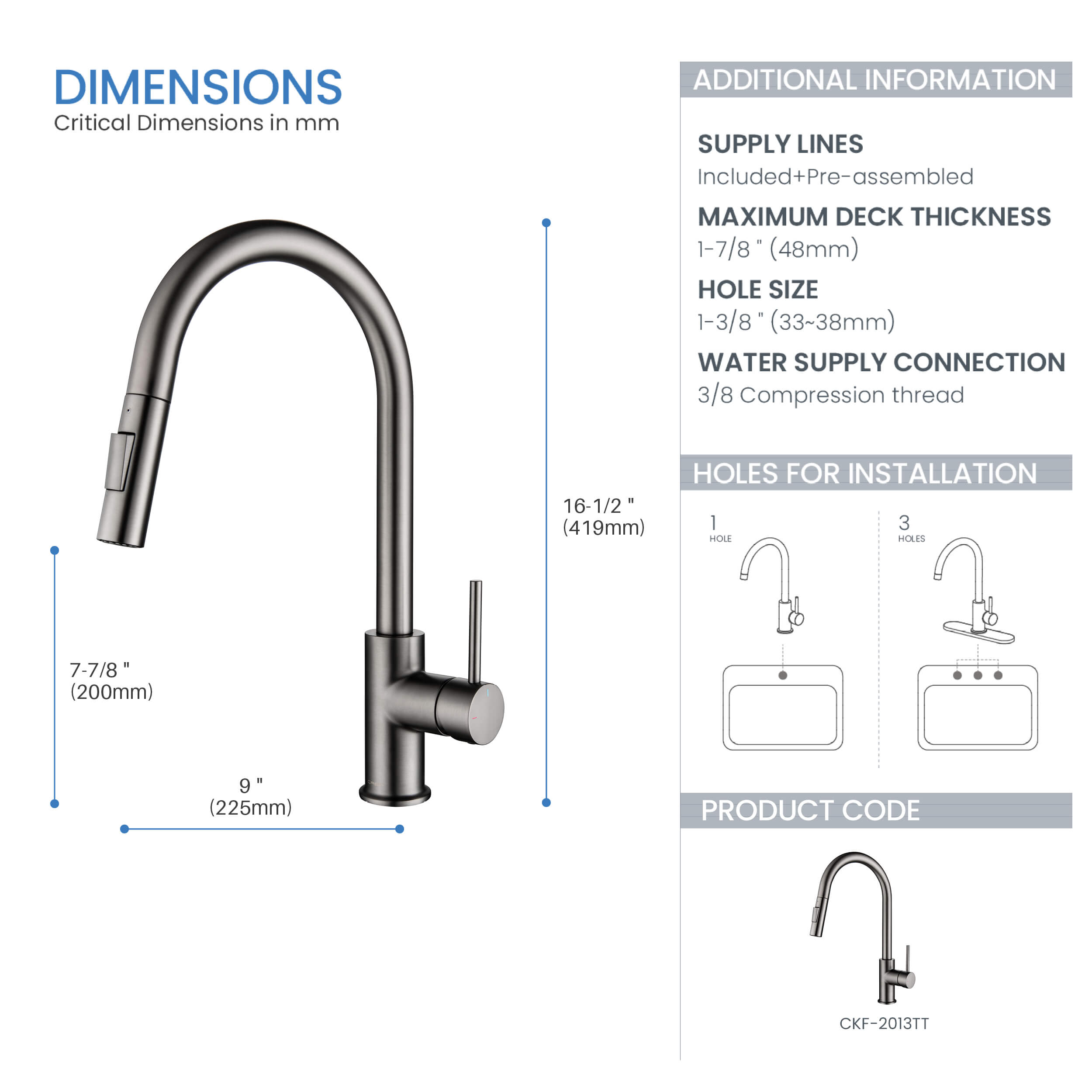 Halo Single Handle Pull Down Kitchen Faucet