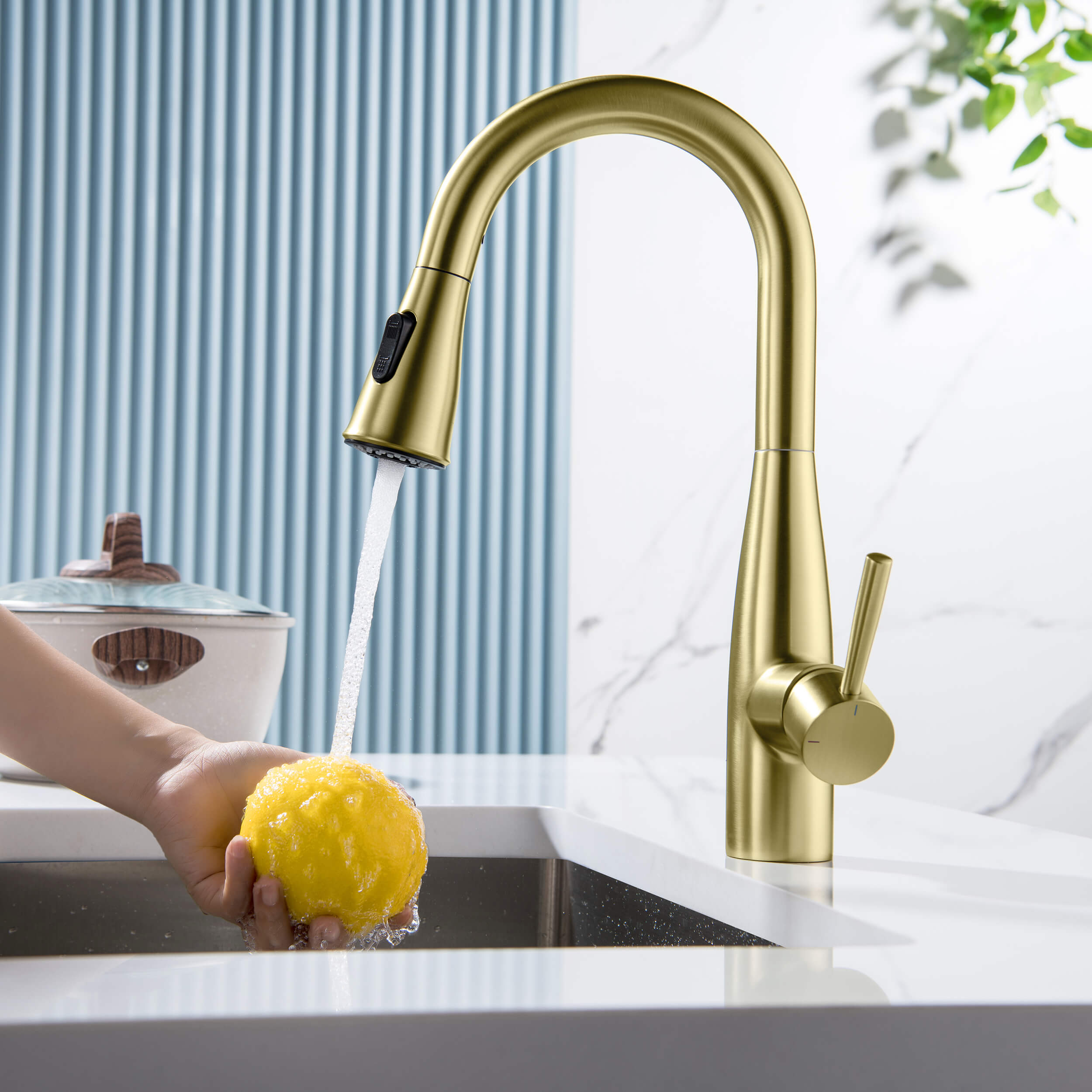 Plano Single Handle Pull Down Kitchen Sink Faucet