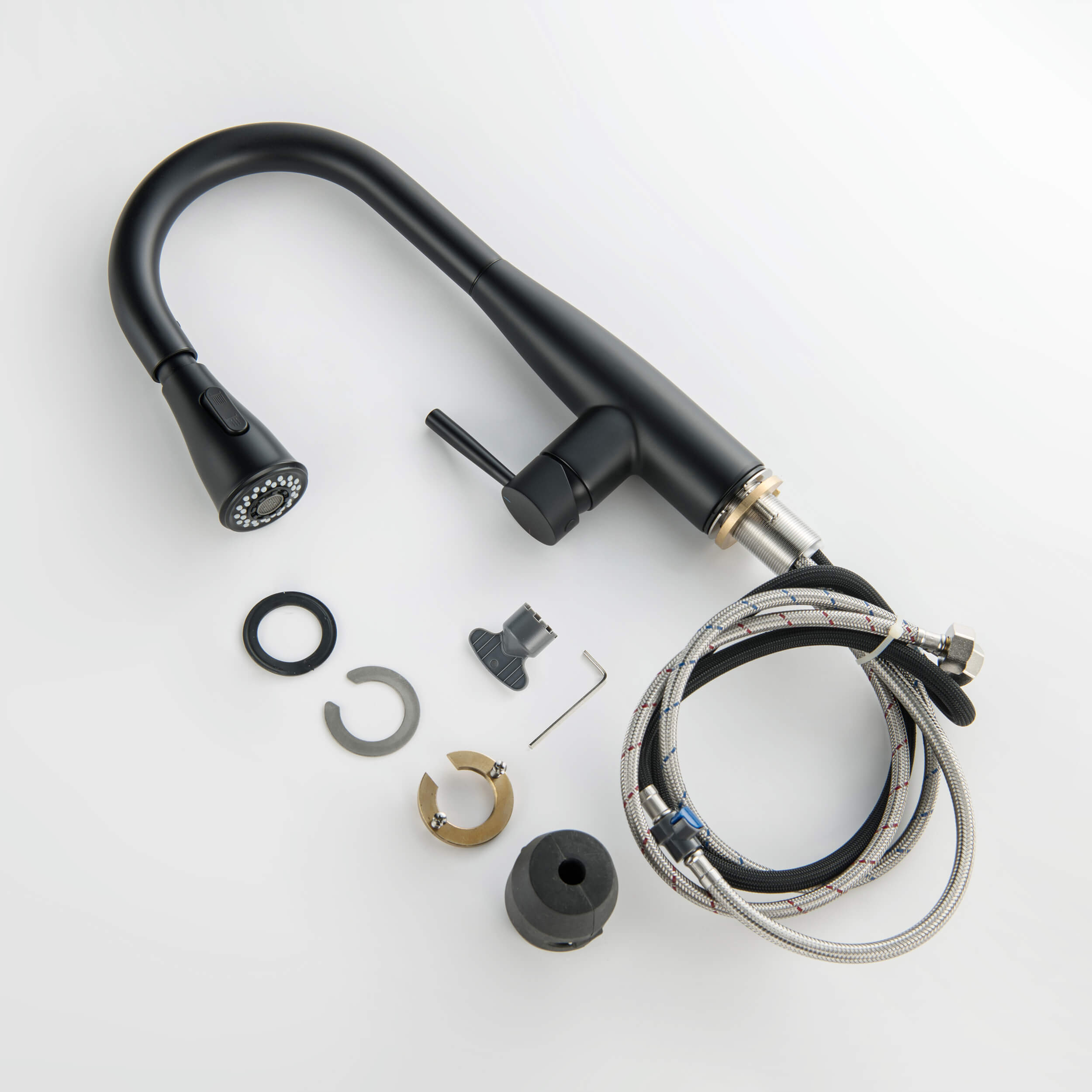 Plano Single Handle Pull Down Kitchen Sink Faucet