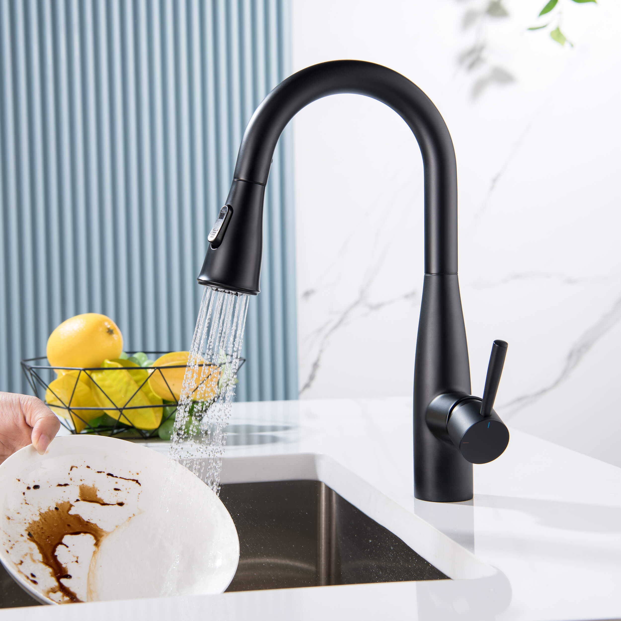 Plano Single Handle Pull Down Kitchen Sink Faucet
