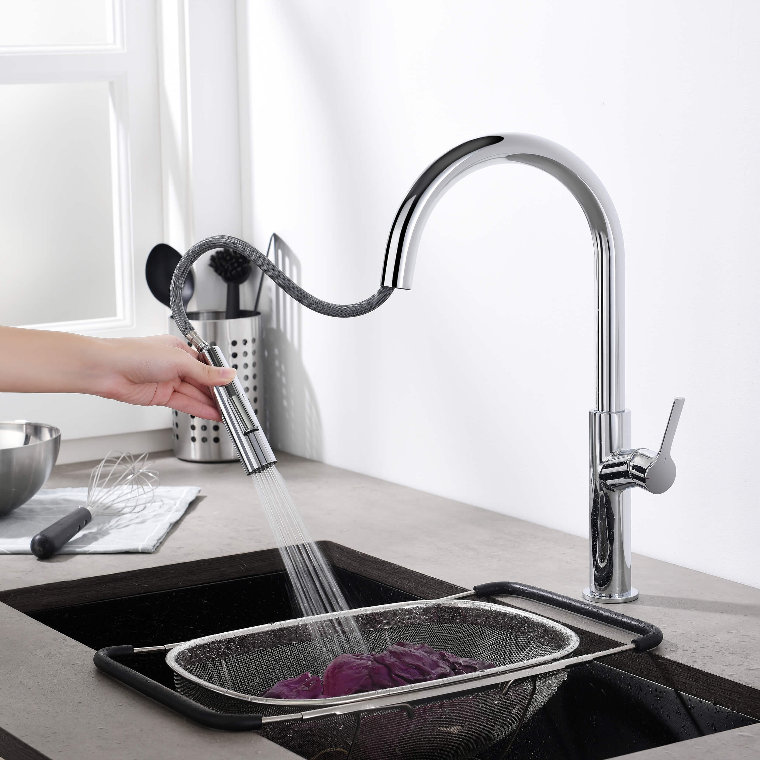 Neo Single Handle Pull Down Kitchen Sink Faucet