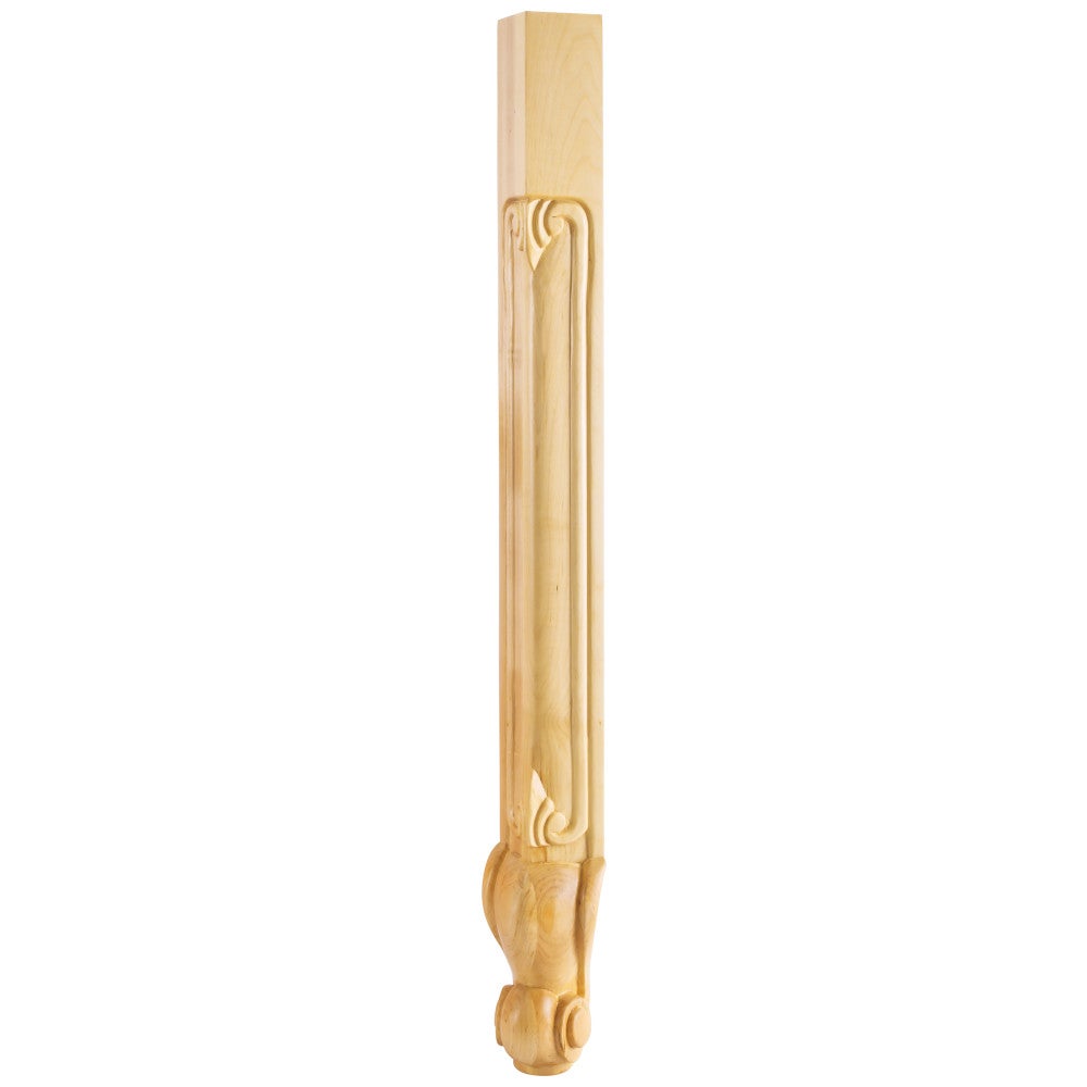 Hardware Resources 2-3/4" W x 2-3/4" D x 35-1/4" H Maple French Cut Corner Leg