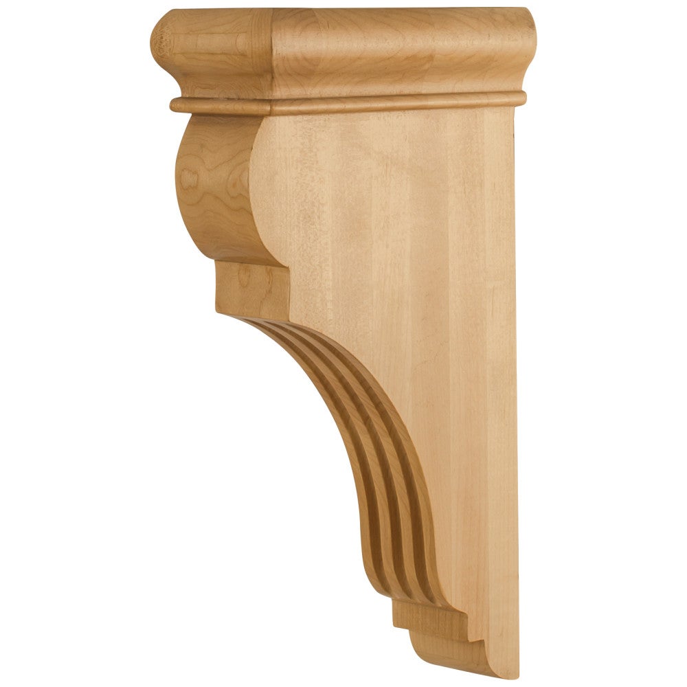 Hardware Resources 3" W x 6-1/2" D x 12" H White Birch Fluted Corbel