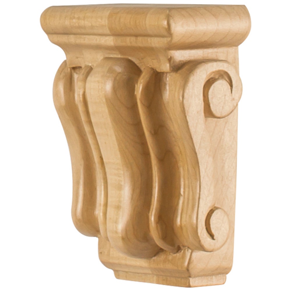 Hardware Resources 3" W x 1-1/2" D x 4-1/4" H Maple Mini Scrolled Corbel