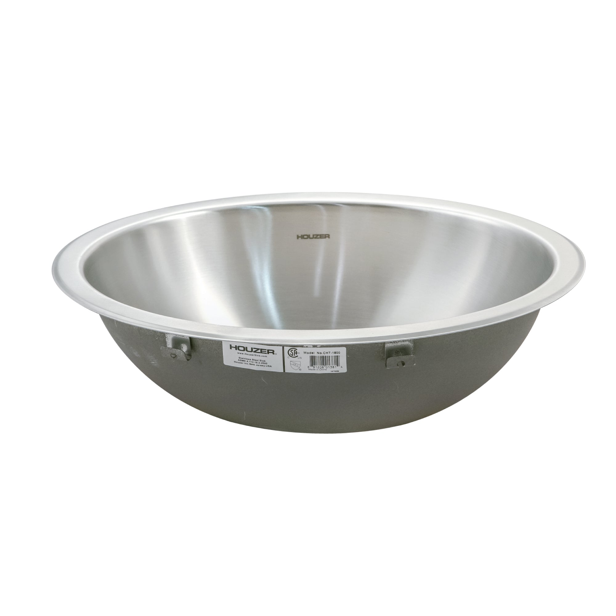Houzer Opus 16" Stainless Steel Undermount Round Bathroom Sink