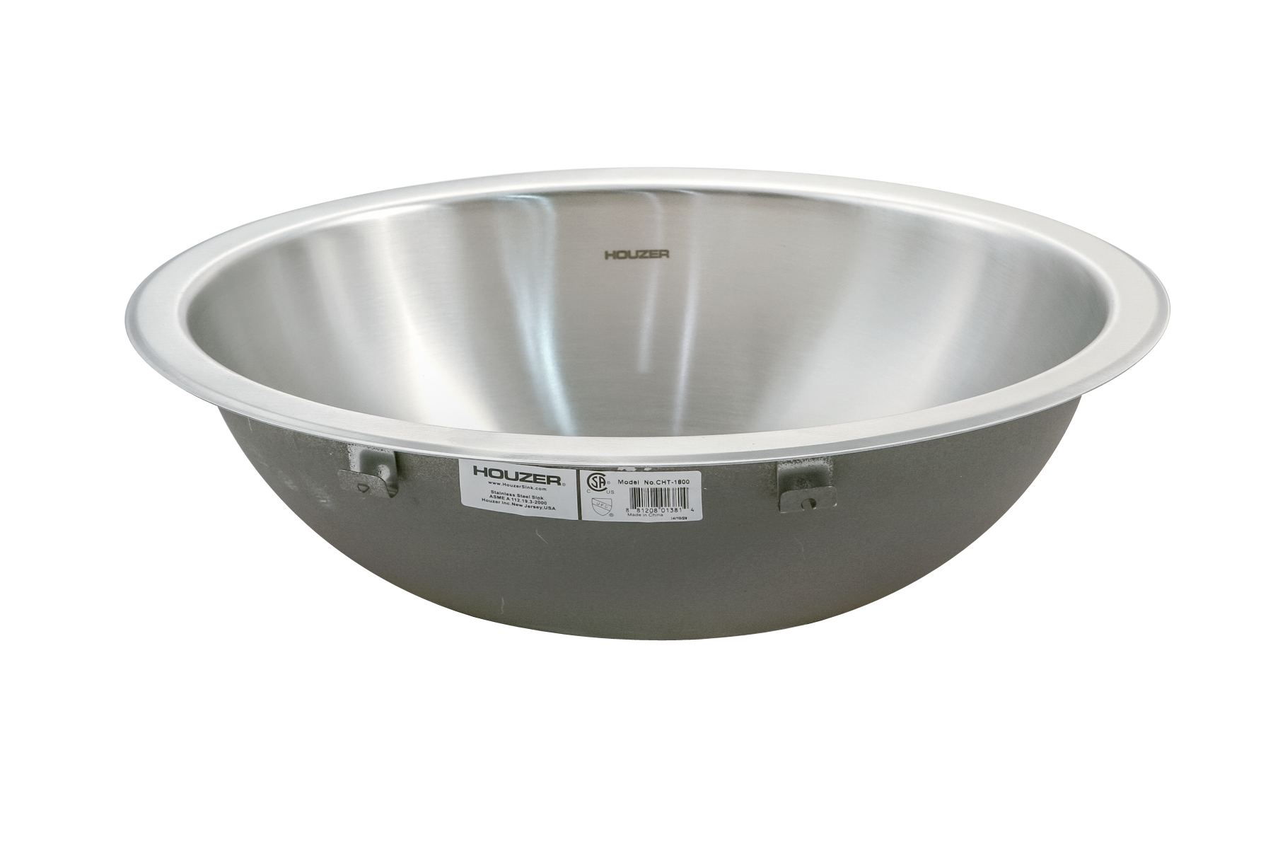 Houzer Opus 16" Stainless Steel Drop-in Topmount Round Bowl Bathroom Sink