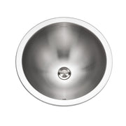 Houzer Opus 16" Stainless Steel Undermount Round Bathroom Sink with Overflow Assembly