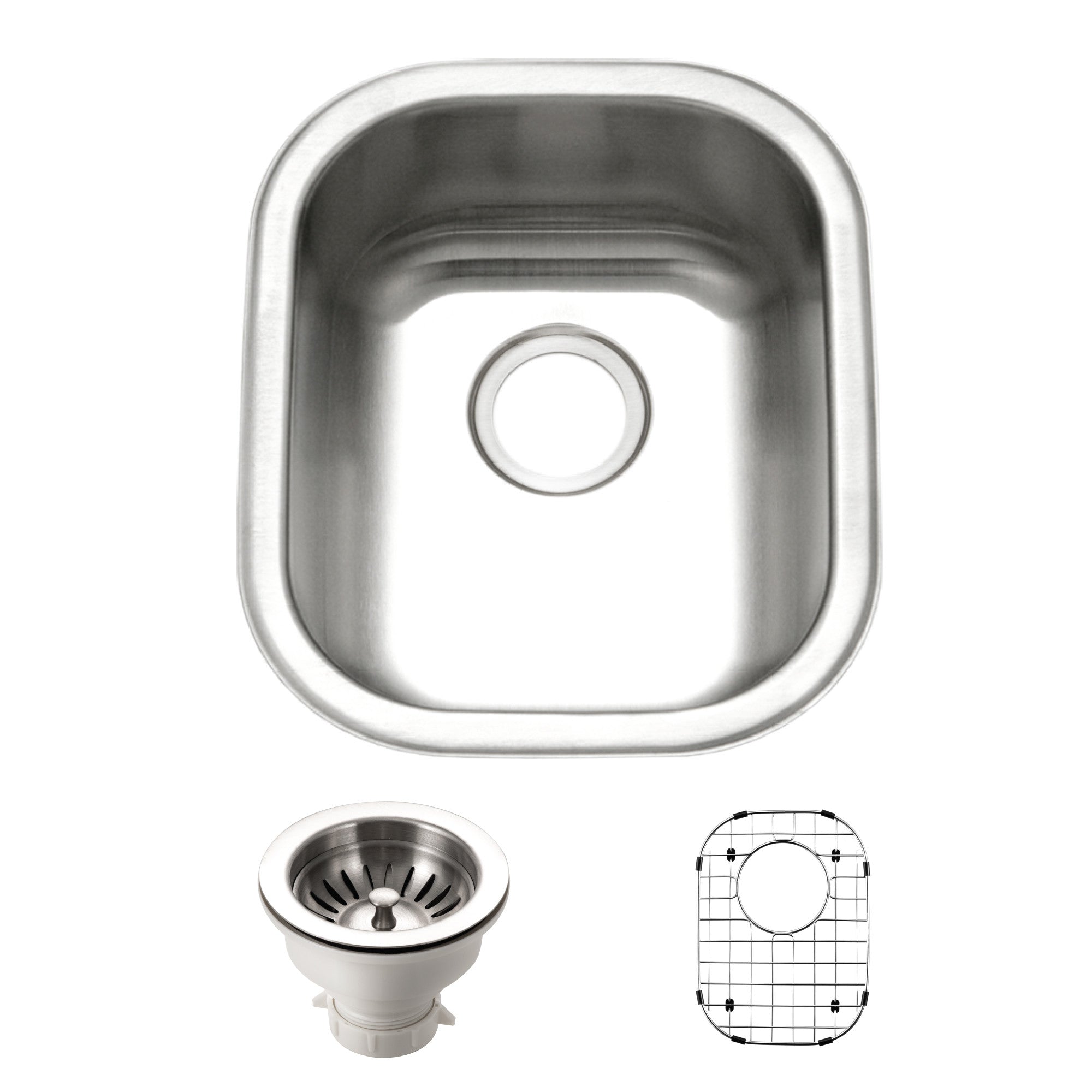 Houzer Club 14 inch Stainless Steel Undermount Medium Bar and Prep Sink - CS-1407