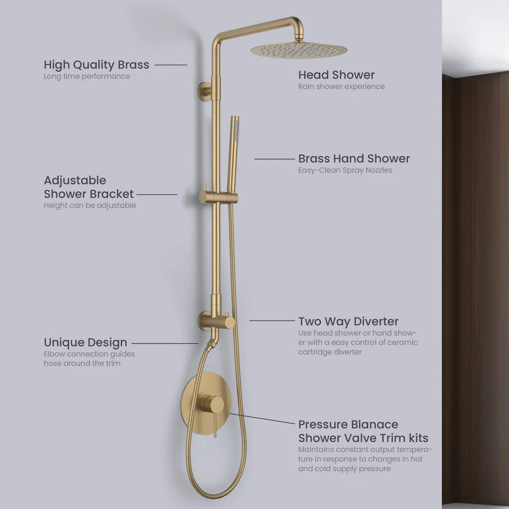 Halo Pressure Balanced 2-Function Shower Column with Rough In Valve