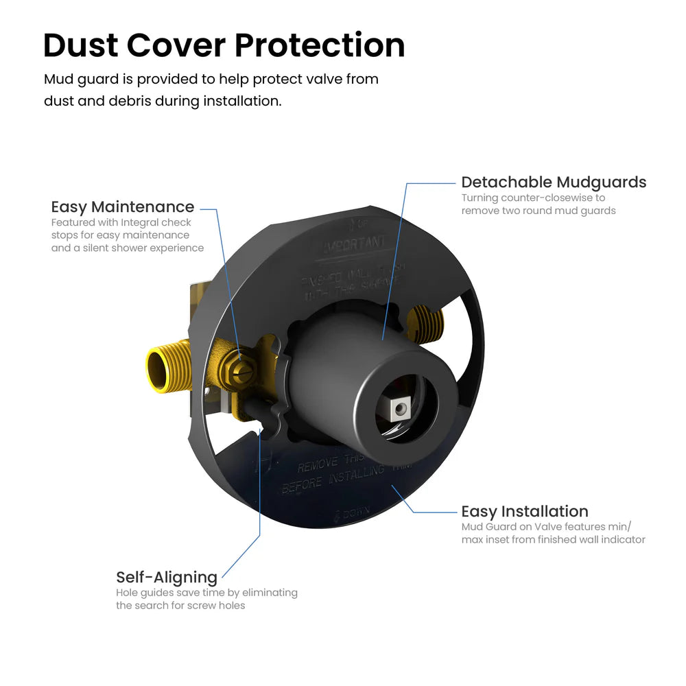 Halo Pressure Balanced 2-Function Shower Column with Rough In Valve