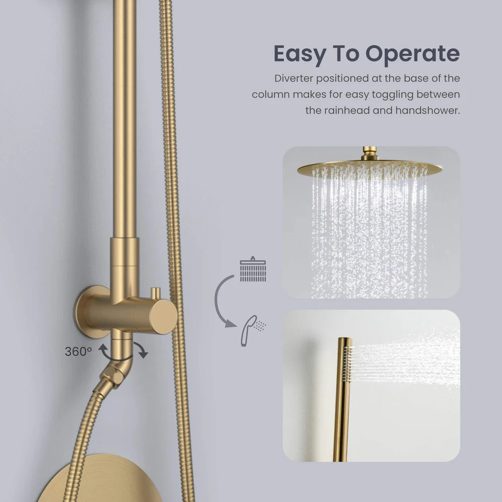 Halo Pressure Balanced 2-Function Shower Column with Rough In Valve