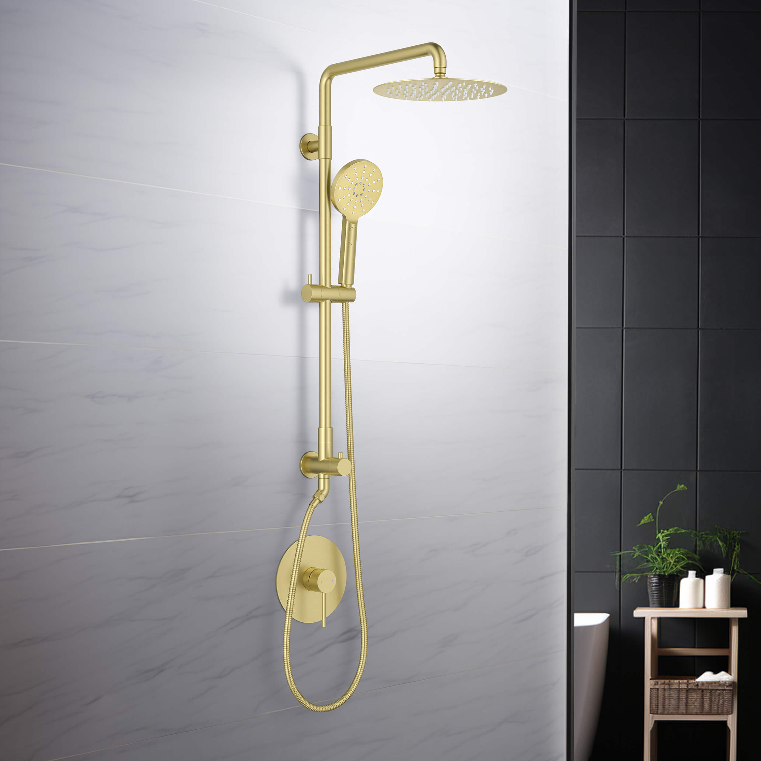 Halo Pressure Balanced 2-Function Shower Column with Rough In Valve