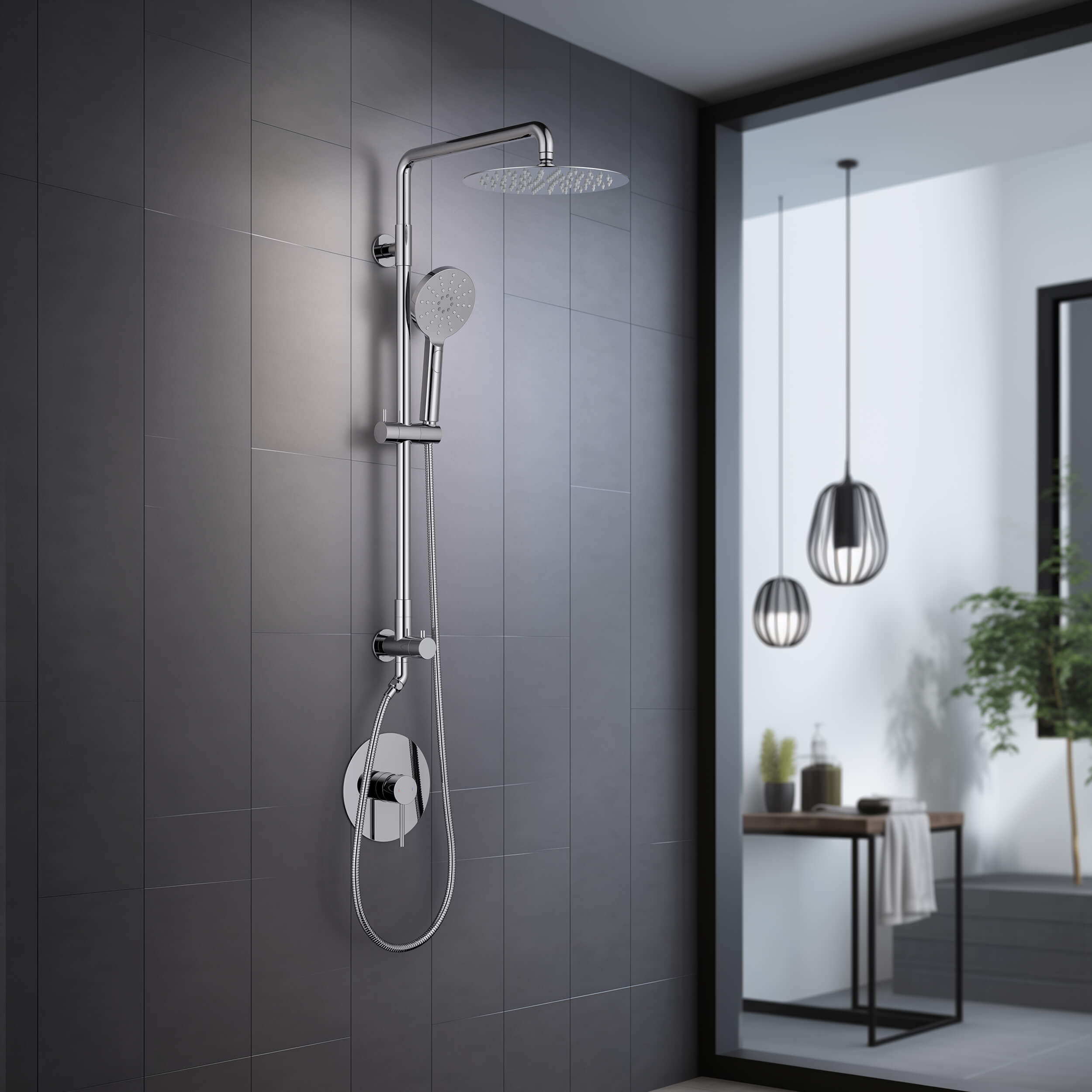 Halo Pressure Balanced 2-Function Shower Column with Rough In Valve