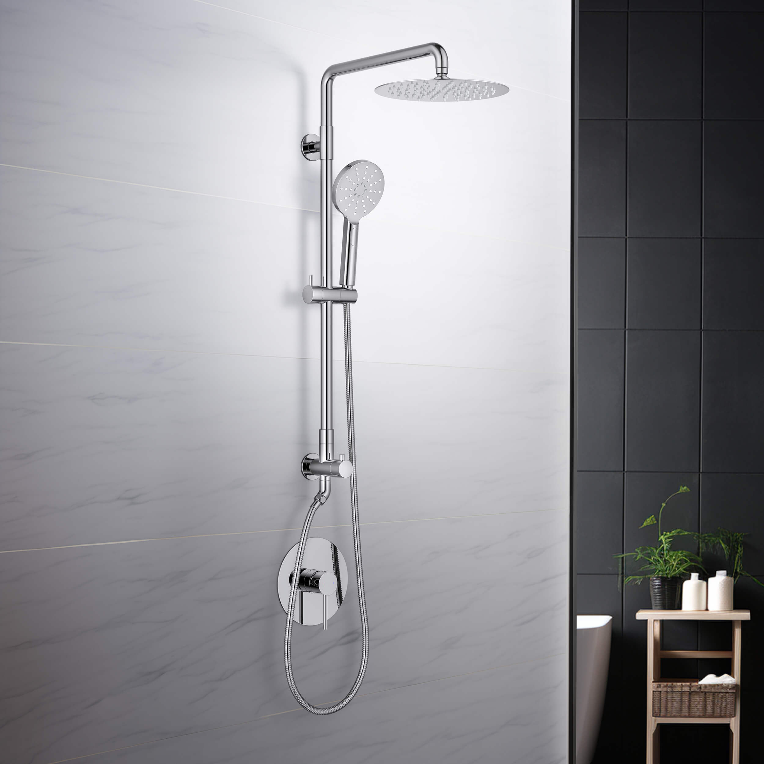 Halo Pressure Balanced 2-Function Shower Column with Rough In Valve