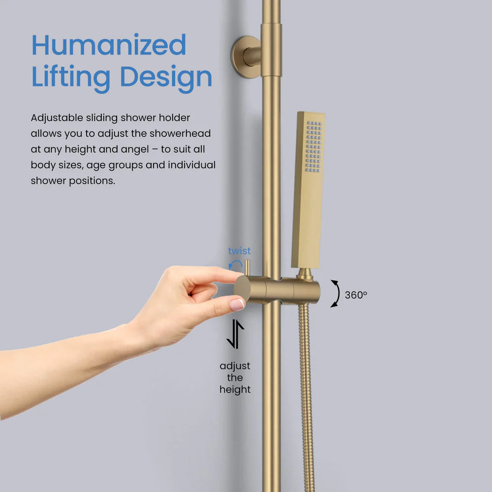 Quadra Pressure Balanced 2-Function Shower Column with Rough In Valve