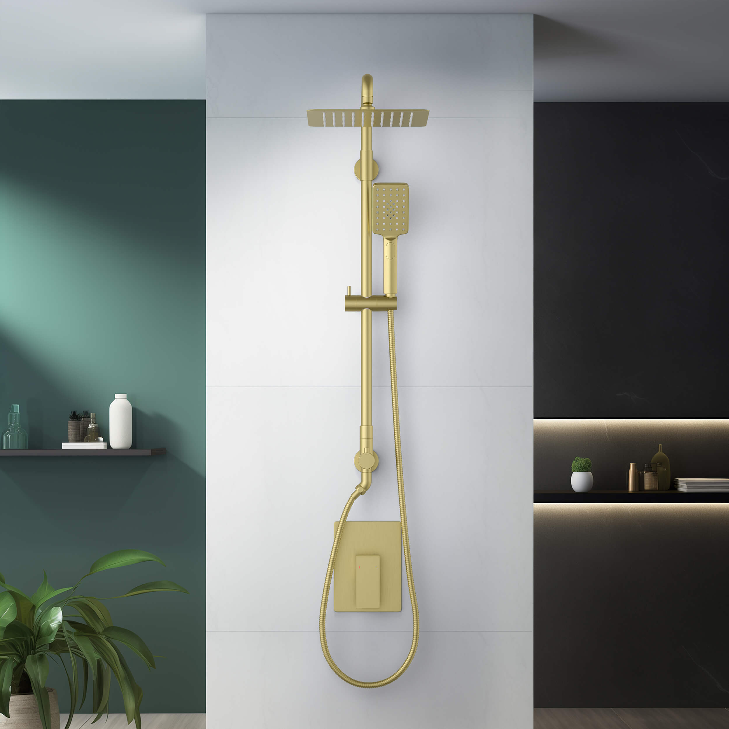 Quadra Pressure Balanced 2-Function Shower Column with Rough In Valve