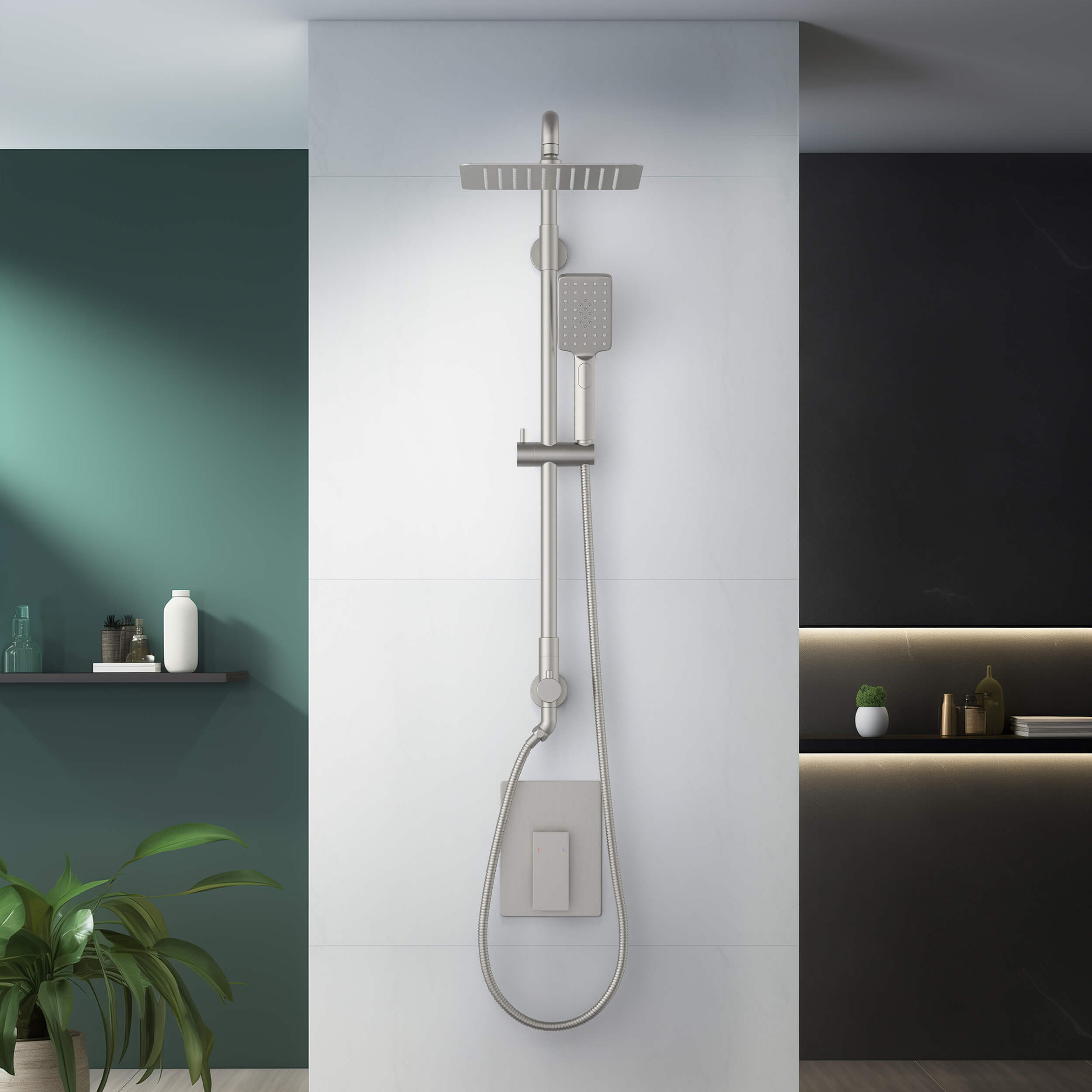 Quadra Pressure Balanced 2-Function Shower Column with Rough In Valve
