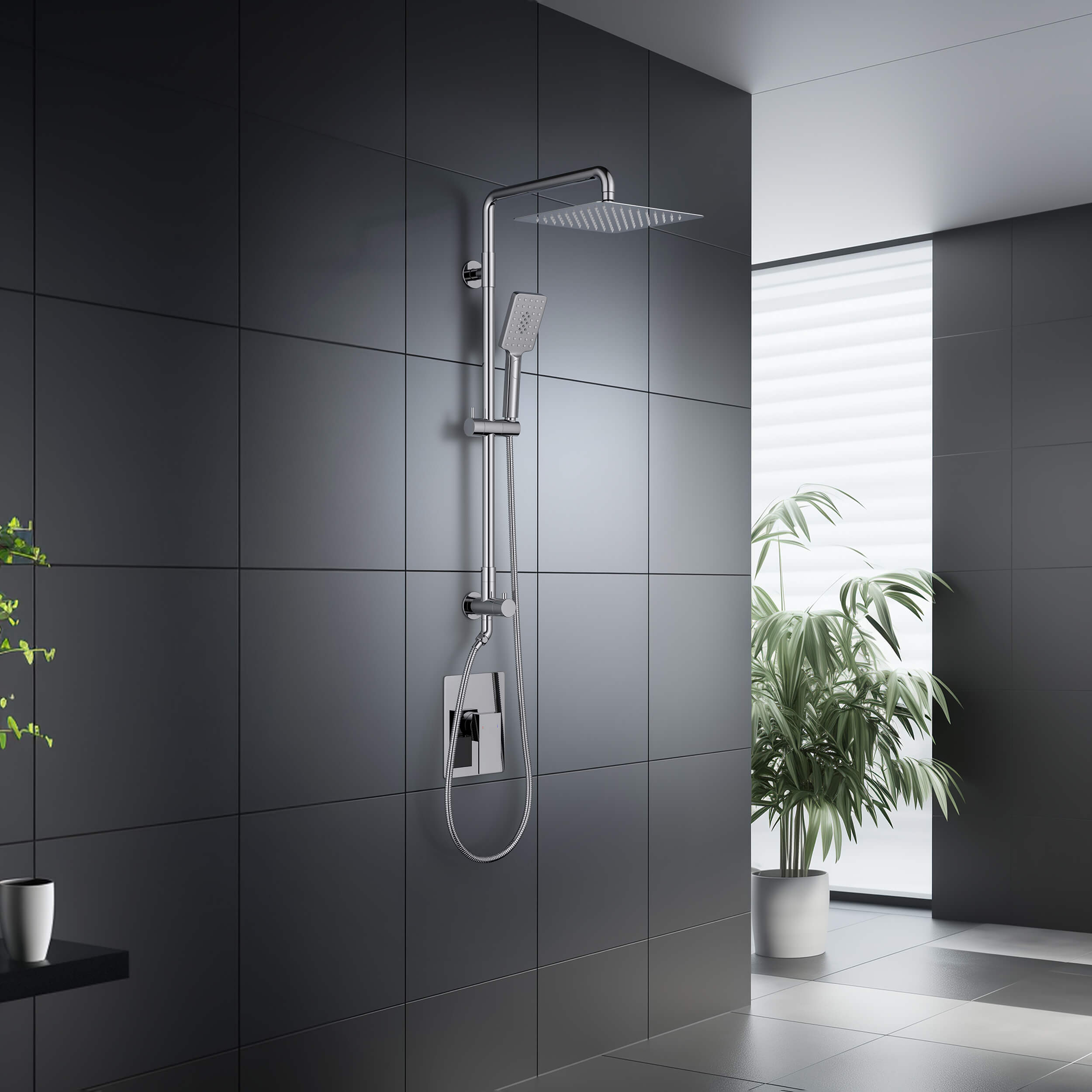 Quadra Pressure Balanced 2-Function Shower Column with Rough In Valve