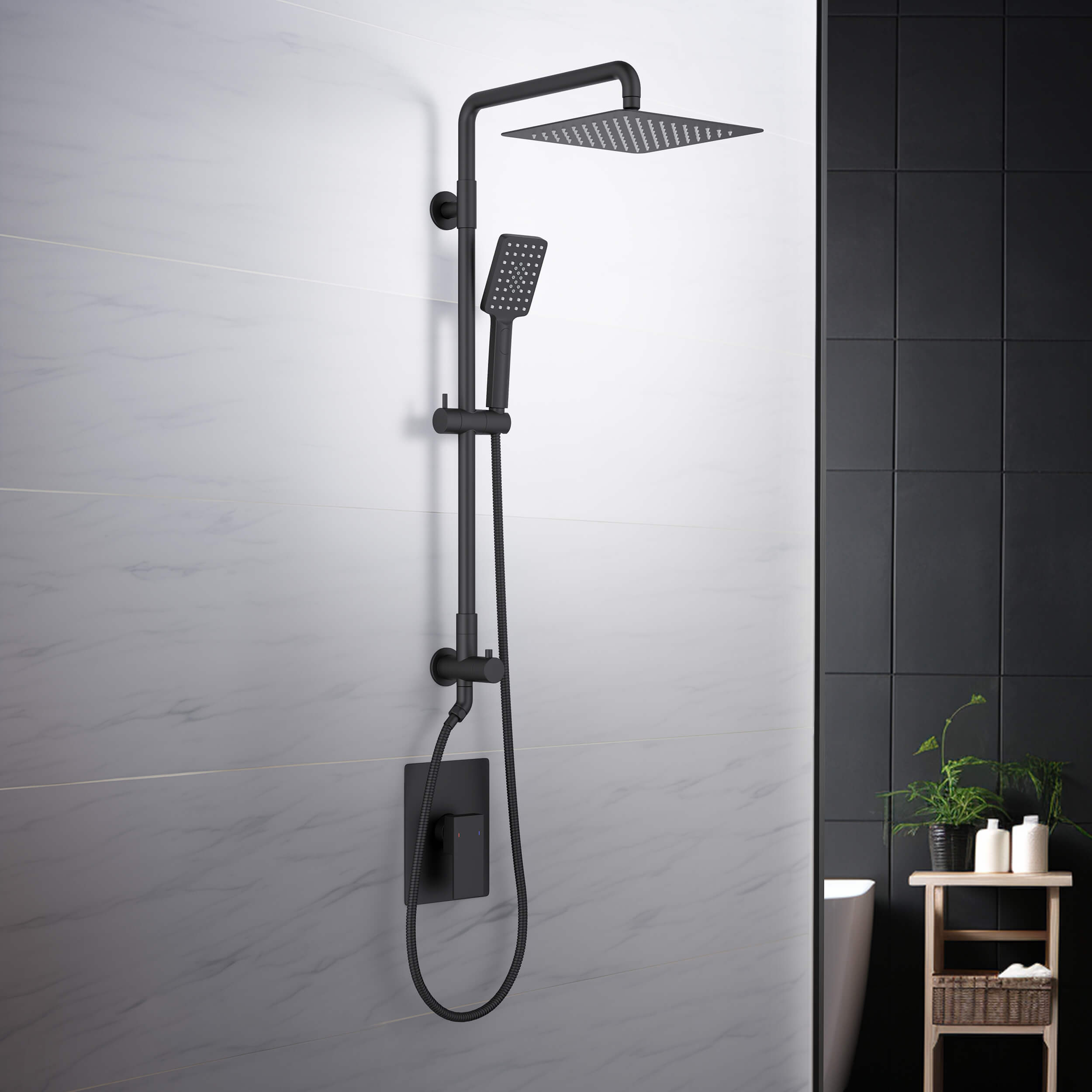 Quadra Pressure Balanced 2-Function Shower Column with Rough In Valve