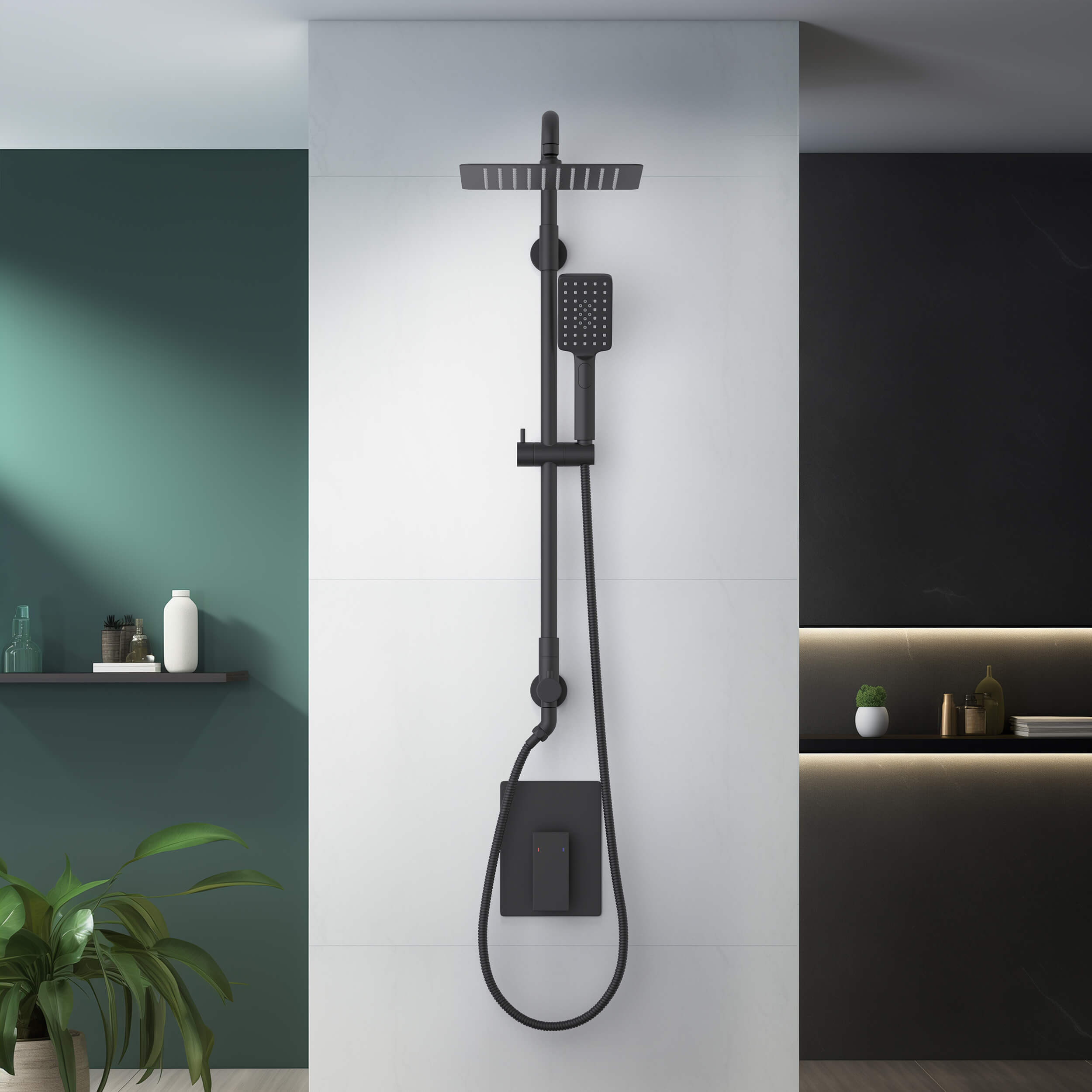 Quadra Pressure Balanced 2-Function Shower Column with Rough In Valve