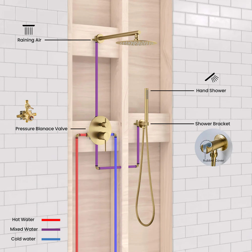 Halo Pressure Balanced 2-Function Shower System with Rough-In Valve
