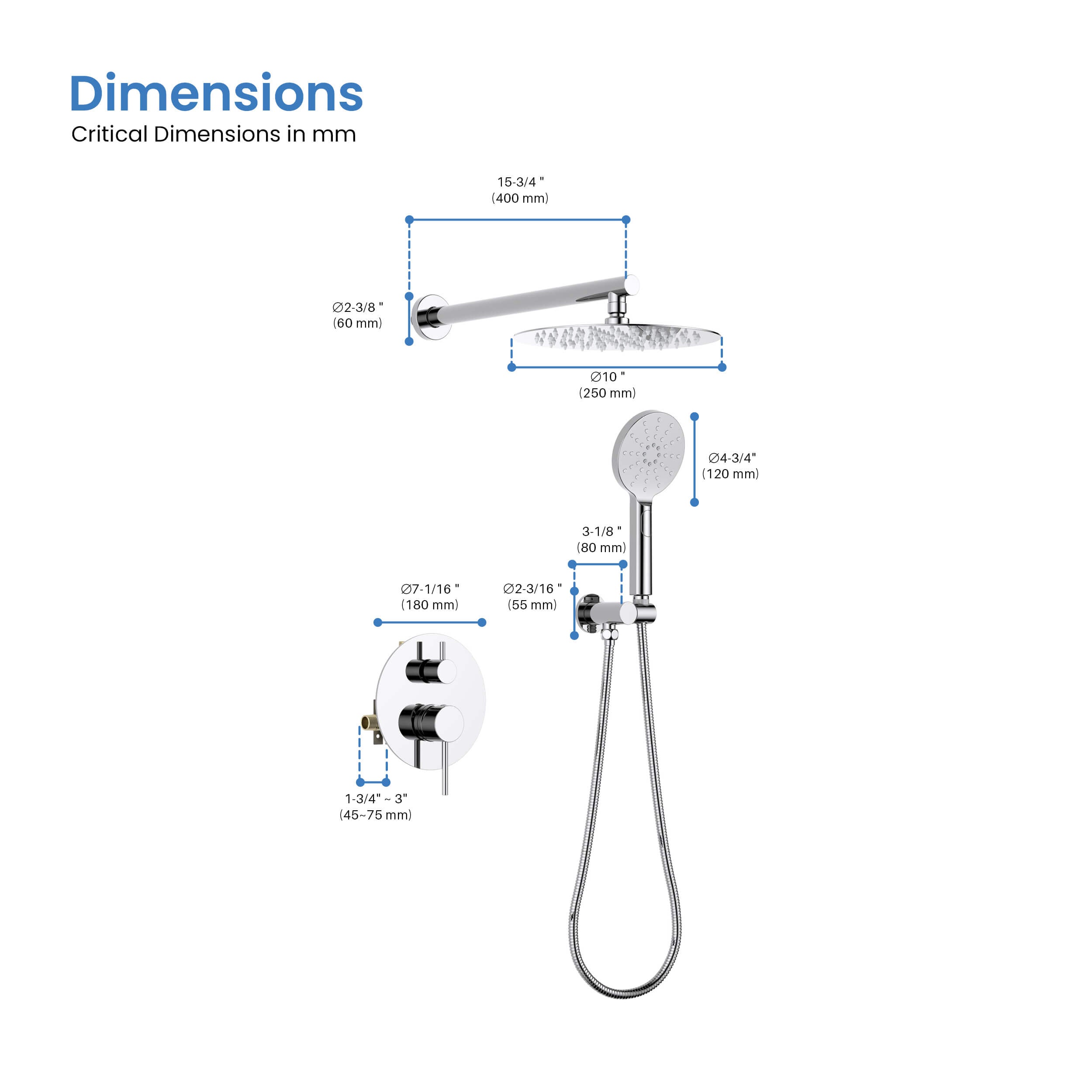 Halo Pressure Balanced 2-Function Shower System with Rough-In Valve